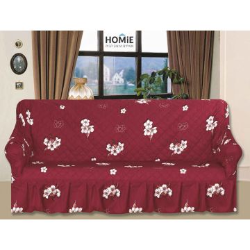 כיסוי סלון בורדו פרחוני מעויינים 1+2+3 יוקרתי עשוי בד ריפוד איכותי. 