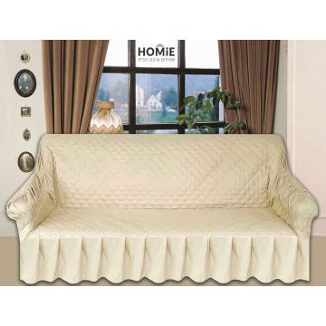 כיסוי סלון קרם מעויינים 1+2+3 יוקרתי עשוי בד ריפוד איכותי. הכיסוי בסגנון המודרני קלאסי מתאים לספות סטנדרטיות ומגיע בקונסטלציה גיאומטרית של מעויינים מרשימים + וולן אלגנטי נשפך. 