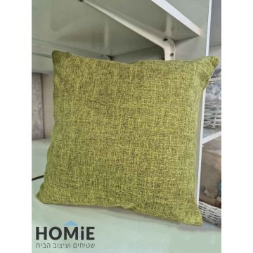 כרית נוי חלקה בצבע ירוק בהיר – תצוגה מלאה על רקע ניטרלי.
