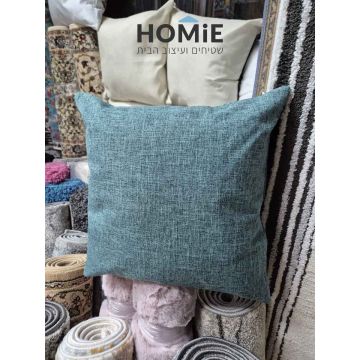 כרית נוי בצבע טורקיז חלקה 45x45 – מתאימה לסלון, חדר שינה או משרד - תצוגה מלאה על מדף

