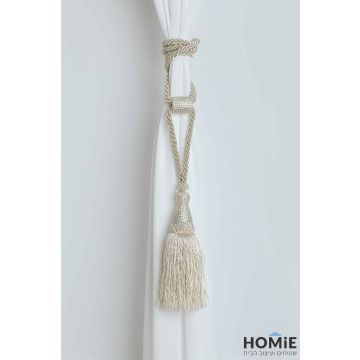 פורטיירה קושרה (חבק) צמה לוילון בצבע שמנת דגם אוגוסטה 02