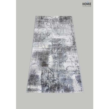 שטיח וינטג' אבסטרקטי יוקרתי דגם איביזה 06/72 בצבע אפור, ב'ז ושחור. 