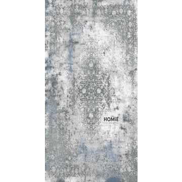 שטיח וינטג' אבסטרקטי אפור כחול דגם אוליביה 18/953 לסלון ושאר הבית.