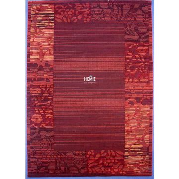 שטיח וינטג' אבסטרקטי פסים ופרחים לסלון, לחדר שינה, למטבח ושאר חלל הבית דגם דונטלו 02/10 בצבע אדום, בורדו וצהוב