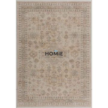 שטיח וינטג' אתני קלאסי דגם ארתור 06 בגוון בז' בפריסה מלאה – דוגמת מדליונים עשירה בעיצוב מרהיב לסלון ולחללי הבית