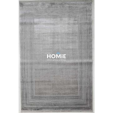 שטיח וינטג' גיאומטרי קלאסי מודרני מסגרת אפור דגם ביורן 03. 