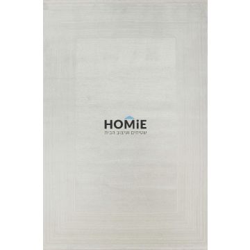 שטיח וינטג' גיאומטרי קלאסי מודרני מסגרת לבן שמנת דגם ביורן 01. 