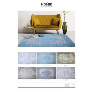 שטיח וינטג' שאניל יוקרתי עשוי 100% כותנה לסלון, לחדר שינה, למטבח ושאר חלל הבית דגם סנטוריני. 