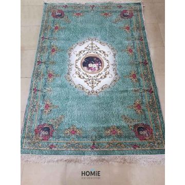 שטיח וינטג' מודרני-קלאסי מדליון פרחוני טורקיז סגול דגם מסאי 1702. השטיח האיכותי מתאים לסלון, לחדר שינה, לחדר ילדים, לאמבטיה, למטבח, למסדרון, לפינת אוכל, לחדר עבודה ולמשרד. 