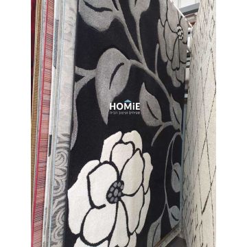 שטיח וינטג' פרחים דגם אקסלנס 209 בצבע אפור, שחור ולבן. השטיח המודרני היוקרתי יתאים לסלון, חדר שינה, מטבח ושאר הבית. 