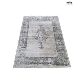 שטיח וינטג' מדליון יוקרתי לסלון, לחדר שינה, למטבח ושאר חלל הבית דגם מילאנו 52/70 בצבע חום ובז'. 