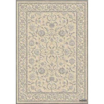 שטיח וינטג' קטיפה ויסקוזה פרחוני יוקרתי דגם ונציה 018 בצבע קרם לסלון, לחדר שינה, למטבח ושאר חלל הבית. 