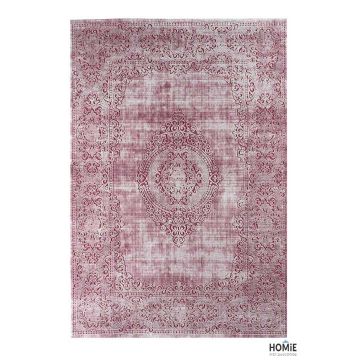 שטיח וינטג' מדליון יוקרתי לסלון, לחדר שינה, למטבח ושאר חלל הבית דגם זאוס 46C בצבע ורוד-סגול. 