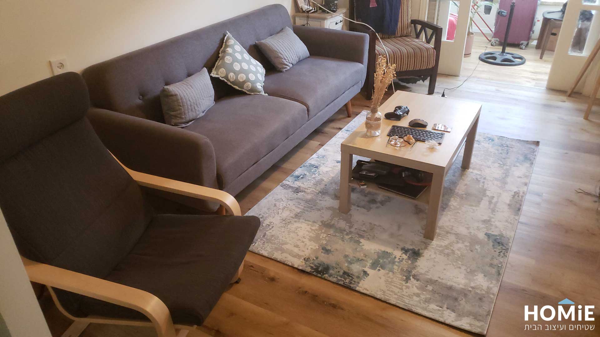 שטיח סלון מודרני ויסקוזה אפור כחול 