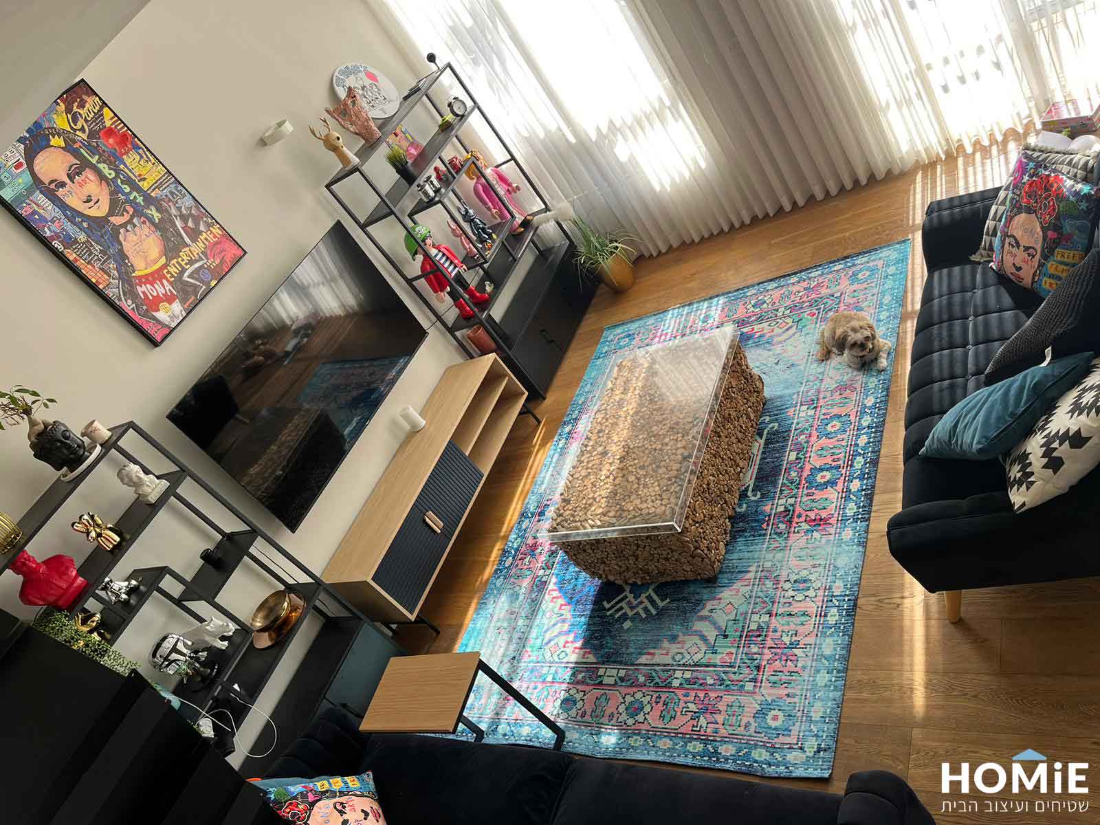 שטיח סלון וינטג' מודרני צבעוני 