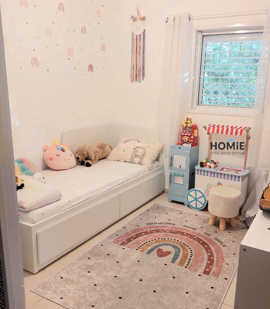 שטיח ילדים תינוקות צבעוני קשת בענן