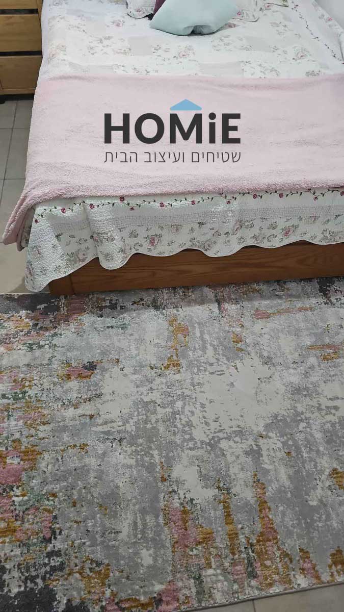 שטיח לחדר שינה ויסקוזה מודרני אבסטרקטי צבעוני