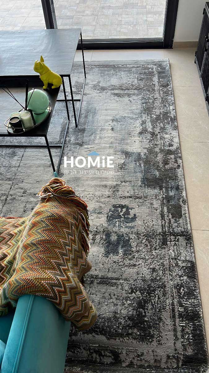 שטיח לסלון מודרני אבסטרקטי אפור כחול