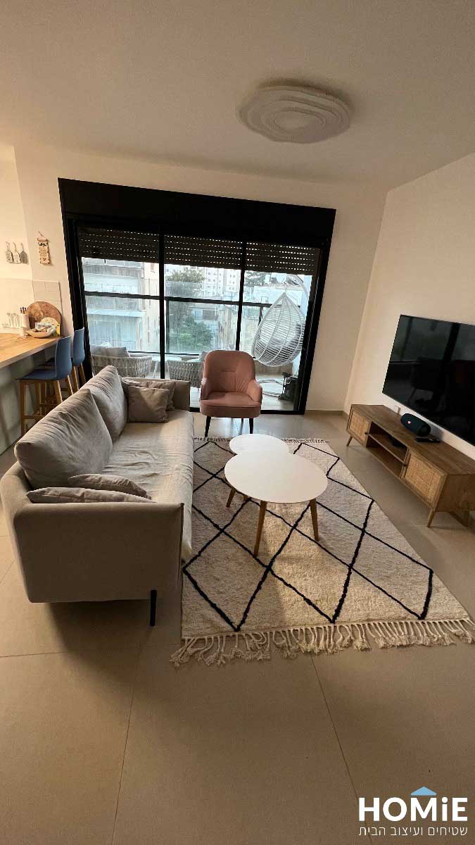 שטיח ברבר מרוקאי לסלון בני אוריין כותנה שחור אוף וויט