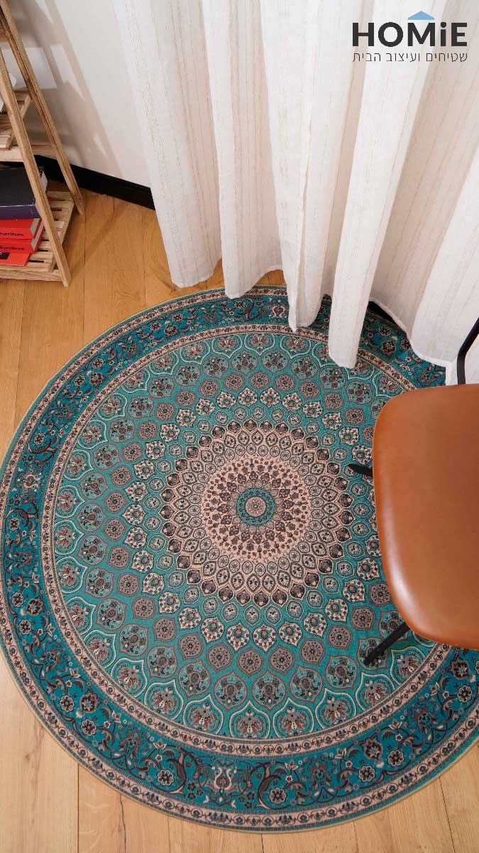 שטיח גומי וינטג' עגול מנדלה טורקיה למטבח ושאר הבית