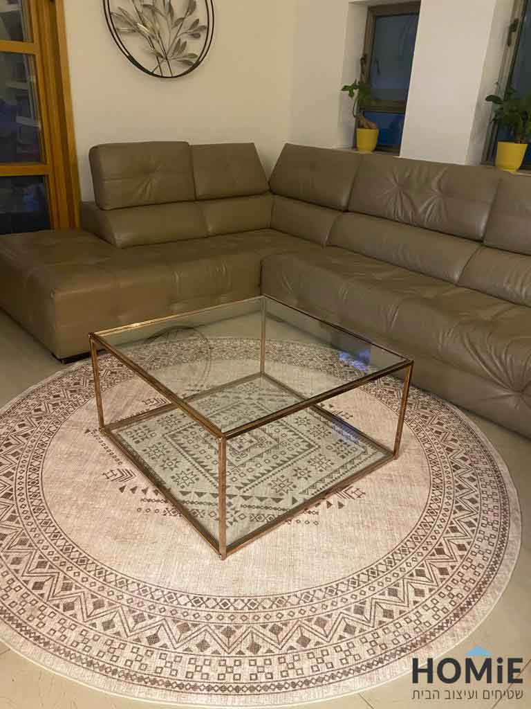 שטיח עגול וינטג' אתני שבטי לסלון